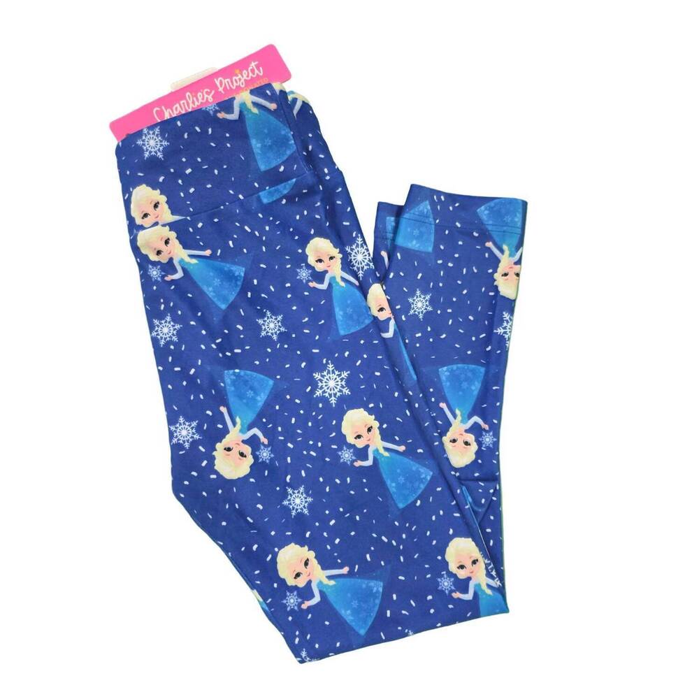 NEW CHARLIES PROJECT girl's snow queen leggings in blue